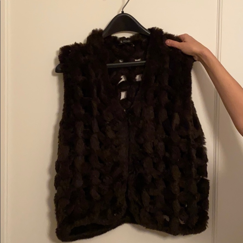Brown Rabbit Fur Vest